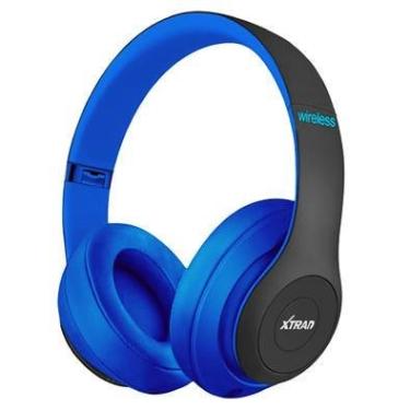 Imagem de Fone De Ouvido Bluetooth 5.0 Bateria Longa Duração Sem Fio Headphone Extra Bass Dobravel (azul)