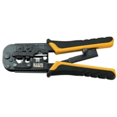Imagem de Klein Tools Alicate Crimpador/Decapador com Catraca para Modulares Amarelo/preto