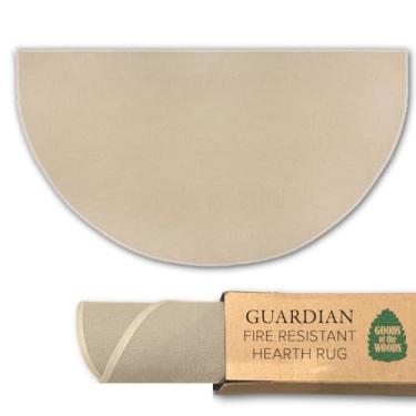 Imagem de Goods of the Woods Tapete de lareira de fibra de vidro caramelo de 1,5 m – proteção à prova de fogo de 537 °C, certificado NFPA Classe 1, 50% mais grosso, revestimento de vinil antiderrapante