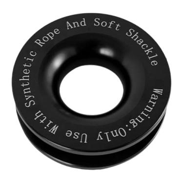 Imagem de KiBcsLic Guincho de reboque com anel de recuperação de carro, manilha macia de 1/4", 3/8" e 3/16", guincho de corda, de reboque com anel, Preto