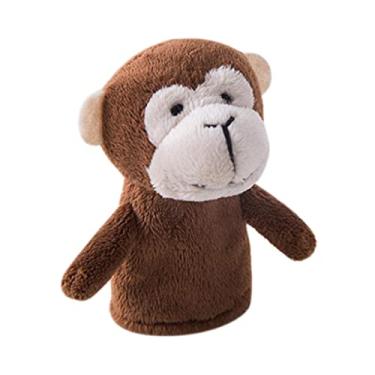 Imagem de TTETTZ Fantoches de Dedo de Pelúcia Brinquedos Imaginativos Brinquedos Educativos, Macaco marrom escuro