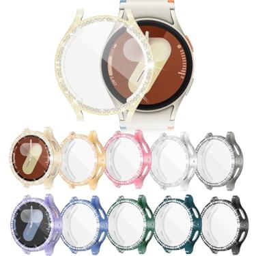 Imagem de [Pacote com 10] Protetor de tela YUVIKE Watch para Samsung Galaxy Watch7 de 40 mm, capas brilhantes de TPU macio com strass brilhantes para Galaxy Smart Watch 7 de 40 mm (SM-L300)