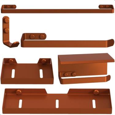 Imagem de Kit Acessórios Para Banheiro Rose Gold 6 Peças Max - CromoShop Home an