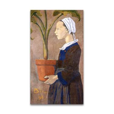 Imagem de RYLJCZ Reprodução de pinturas a óleo Paul Sérusier - Menina bretã - Impressão de arte de paisagem vintage - Arte de parede em tela para decoração de casa e escritório 75 x 135 cm (29,5 x 53,1 pol) sem