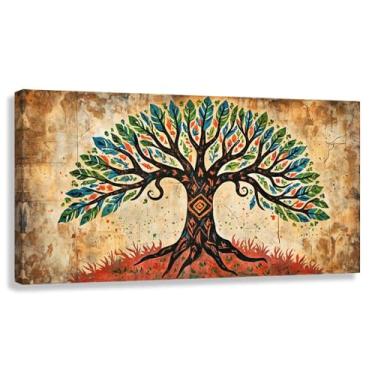 Imagem de Árvore da Vida Arte de Parede Impressão em Tela Pintura Árvore Sagrada Decoração de Parede 40x20cmx1