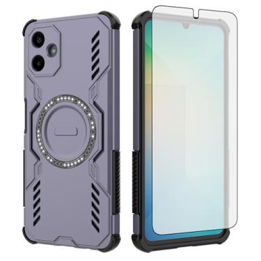 Imagem de Asuwish Capa de celular para Samsung Galaxy A06 5G com protetor de tela de vidro temperado, capa magnética e proteção à prova de choque, fina, rígida, fina, resistente, acessórios para celular Ao6 A