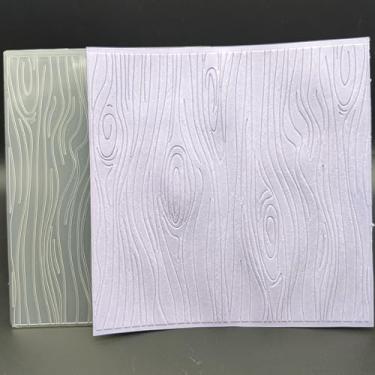 Imagem de Pasta de plástico em relevo, 15 x 15 cm, papel de grão de madeira, artesanato, impressões texturizadas de plástico para fazer cartões, scrapbooking