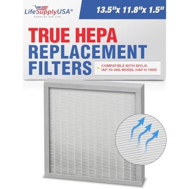 Imagem de LifeSupplyUSA Substituição de filtro HEPA compatível com purificadores de ar Idylis IAP-10-280, modelo # IAF-H-100D (pacote com 1)