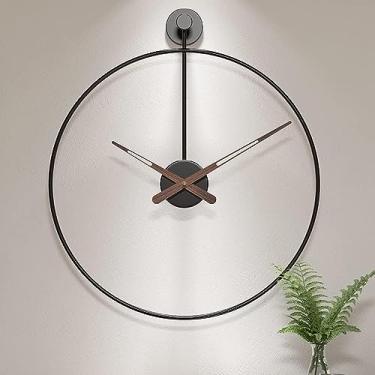 Imagem de Relógio De Parede Grande Abyy,relógios Para Decoração De Sala De Estar,relógio De Parede Moderno,relógio De Parede Silencioso Operado Por Bateria,para Quartos Escritó, Gold, 60cm