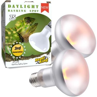 Imagem de Lâmpada de calor para répteis, pacote com 2 lâmpadas incandescentes para répteis de terrário, lâmpada de calor de répteis para luz infravermelha, lâmpadas de calor de dragão barbudo (75W)