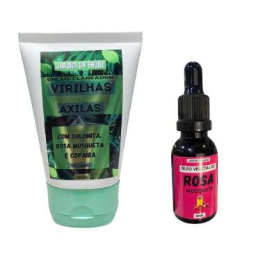 Imagem de Creme clareador virilhas e axilas + óleo de Rosa Mosqueta puro 100% Na