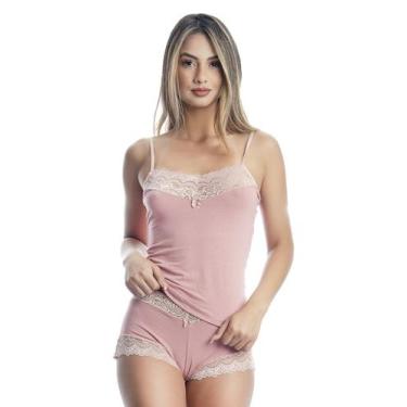 Imagem de Kit com 2 Baby Doll Viscolycra Com Renda Luxo Para Dormir Pijamas - So