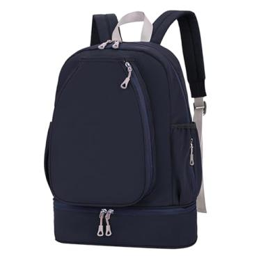 Imagem de KiBcsLic Bolsa de tênis, mochila com bolso lateral, mochila de grande capacidade com compartimento para sapatos, para treino, pickleball e, Azul