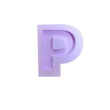 Imagem de R179 Molde de silicone letra P resina decorar - confeitaria dos moldes
