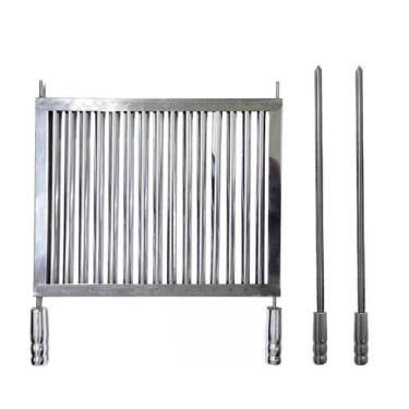 Imagem de Grelha Uruguaia 45X40 Inox Reforçada Com Dois Espetos Inox - Bem Gril