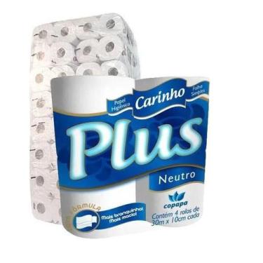 Imagem de Papel Higiênico Carinho Plus Folha Simples 30M 64 Rolos