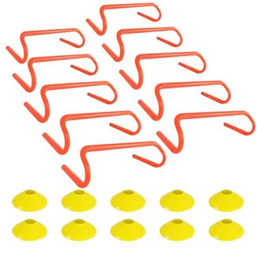 Imagem de ASENVER Agility Hurdles Equipamento de treinamento de agilidade com obstáculos destacáveis para futebol, basquete e treinos de pista (pacote com 10, 15 cm)
