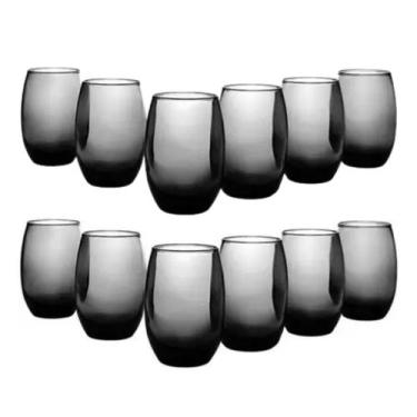 Imagem de Jogo Copos Vidro Suco Agua Aruba 465Ml Nadir Cinza 12 uni - Nadir Figu