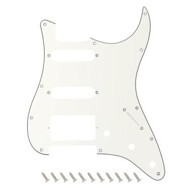 Imagem de Banworks 3 Ply Strat HSS Pickguard 11 furos para guitarra elétrica Pickguard SSH placa de risco para para-lama EUA/Mexicano estilo moderno Stratocaster ST JT/HB-02 Vintage Branco