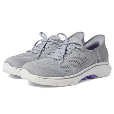 Imagem de Skechers Tênis feminino Go Walk 7 Via Hands Free Slip-ins, Cinza/Lavanda, 35