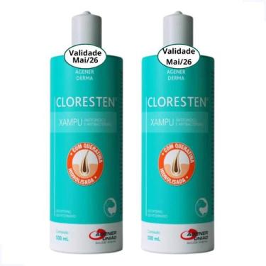 Imagem de Kit 2 Shampoo Xampu Cloresten 500ml Agener União Cães Gatos
