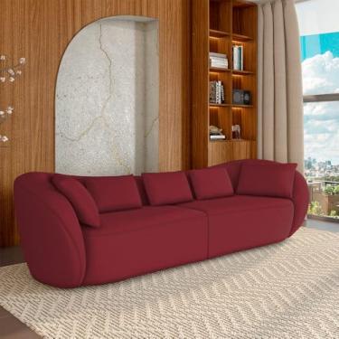 Imagem de Sofá Bipartido Sala de Estar Diamond 232cm com Almofadas Soltas Veludo Bordô G52 - Gran Belo