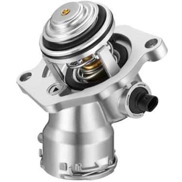 Imagem de BDFHYK 902-5912 Conjunto de caixa de termostato de refrigeração de alumínio compatível com Mercedes-Benz C230 C250 C280 C300 E350 E400 GLK350 ML450 R350 S400 SLK300 SLK350 2.5L 3.0L 3.0L 3.0L