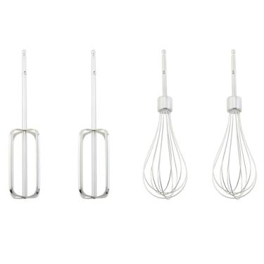 Imagem de ZZHXSM Conjunto de acessórios de batedeira manual de 4 peças, 2 estilos, misturador manual de aço inoxidável, acessórios para misturadores elétricos compatíveis com misturadores manuais Hamilton Beach
