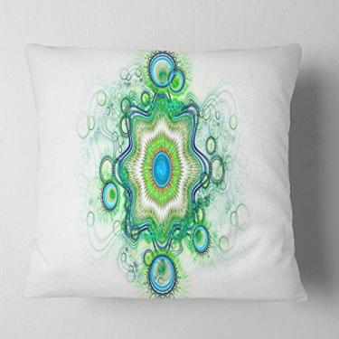 Imagem de Designart Cabalist Star Fractal Flower' Abstract Throw Sala de estar, sofá, enchimento de almofada de alta qualidade + capa de almofada impressa em ambos os lados 40,64 x 40,64 cm