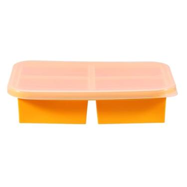 Imagem de Bandejas de silicone para freezer com tampa, molde de silicone para congelador de 4 compartimentos, recipiente de silicone reutilizável, moldes para congelador de cubos de gelo, molde de silicone para