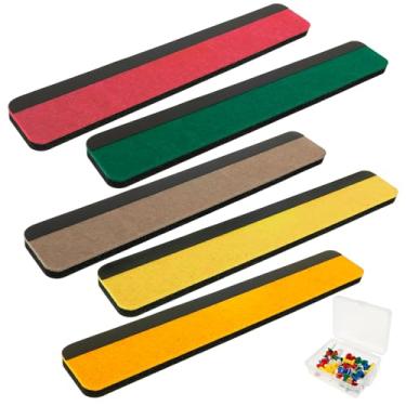 Imagem de Combo de tiras de quadro de avisos com tira magnética, 5 tiras autoadesivas de feltro para cortiça, quadro de cortiça para paredes, decoração de escritório em casa, quadros de avisos de feltro para