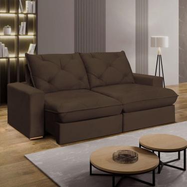 Imagem de Sofá Retrátil 240cm Pilow 25cm Mônaco Marrom