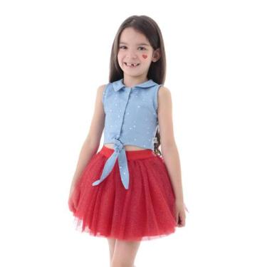 Imagem de Saia Princesa Tutu VERMELHA com Brilho - QUIMERA KIDS,  1