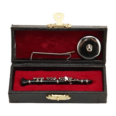Imagem de Réplica de clarinete em miniatura Mini Modelo de Instrumento Musical Requintado de Mini Mini com Stand and Case Perfeito para Decoração de Desktop e Presente ABS Material de