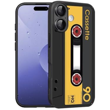 Imagem de FQTBCEARI Capa para iPhone 17, capa de silicone fina com [forro de microfibra macio antiarranhões] capa protetora à prova de choque para iPhone 17 (6,3 polegadas 2025), cassete de música retrô