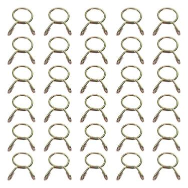 Imagem de HARFINGTON Clipes de mangueira de linha de combustível 30 peças 13 mm ID 15 mm OD 65 Mn Tubo de mangueira de linha de combustível Clipes de mola Grampos sortidos para mangueira de ar tubo de água
