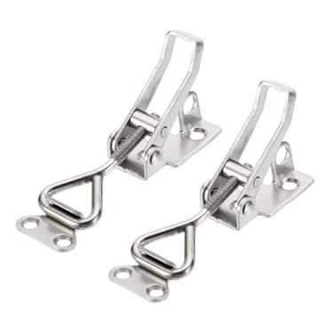 Imagem de HARFINGTON 2 peças de grampo ajustável M5 x 24 mm 99.8 kg capacidade de retenção 4001 estilo trava de liberação rápida prendedores ferrolho com orifício de bloqueio para tampa de defumador gabarito