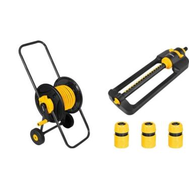 Imagem de Suporte Enrolador c/rodas +Mang 30m+Aspersor 17 jatos Vonder