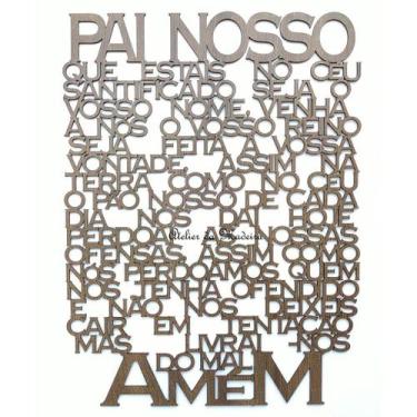 Imagem de Painel Oração Pai Nosso 45x60cm MDF 3mm Pintado - Atelier da Madeira, 