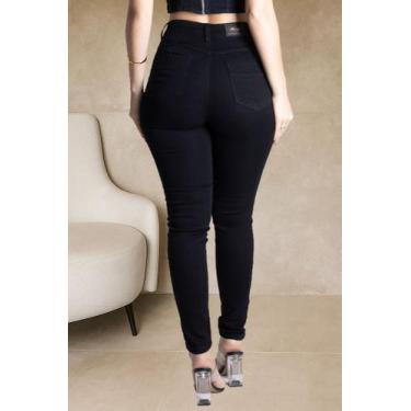 Imagem de Calça Sawary Feminina Tecido Encorpado  Valoriza as Curvas, Preto Inte