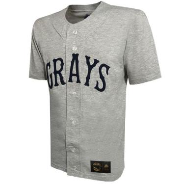 Imagem de Camisa Liga Retrô Homestead Grays 1937 (Negro League Baseball), Cinza,