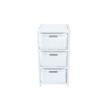 Imagem de Gaveteiro fibra sintética 3 gavetas 30x30x57 branco