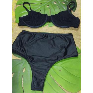 Imagem de Biquini Preto Cintura Alta - Liberty Moda Praia