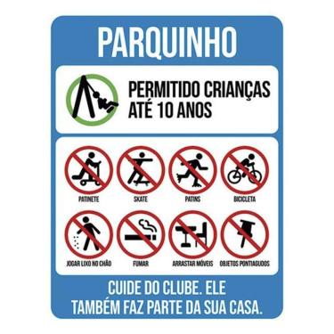 Imagem de Placa Sinalização - Parquinho Regras De Uso 36X46