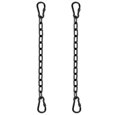 Imagem de QLYYOPSK 20inch Heavy-Duty Swing Chain Kit with Automatic Locking Buckles, Galvanized Steel for Hammock, Swing Set, Aerial Yoga