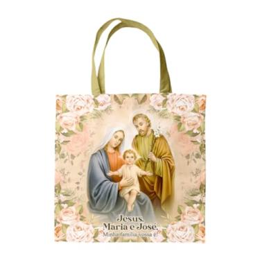Imagem de Bolsa Sacola Ecobag Tecido Oxford Com Entretela Estampa Sublimada Sagrada Família