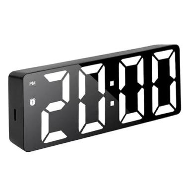 Imagem de Relógio Despertador Cabeceira Analógico Minimalista Alarme(Preto Com Led Branca)