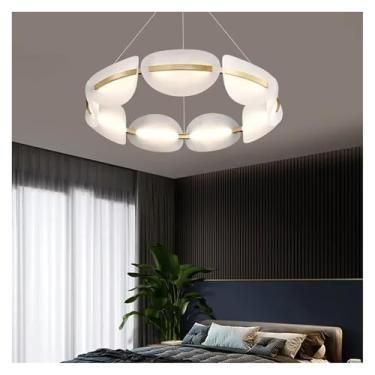 Imagem de Lustre de acrílico criativo LED Nordic Modern Iron Gold Pendant Light Sala de estar Quarto Luminárias, Lustres
