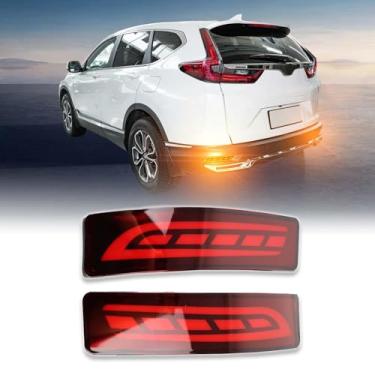 Imagem de PGTOPONE Refletores de para-choque traseiro de LED vermelho kit de lâmpadas de seta de freio de neblina para Honda CRV CR-V 2020 2021 2022 EX EX-L acessórios de turismo Plug and Play