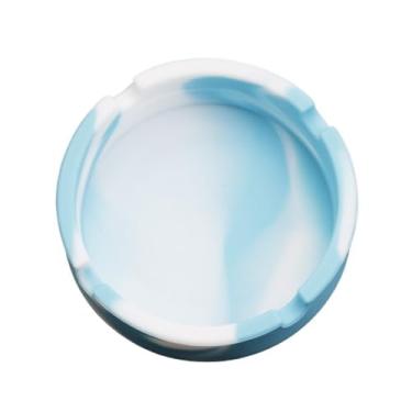 Imagem de Bandeja de cinzeiro 1 peça cinzeiros redondos silicone branco azul renderização para casa bar hotel escritório desktop cinzeiro ao ar livre